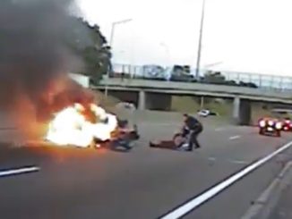 Shocking Video Shows Man Being Rescued From Fiery Horrific Crash on Detroit Freeway