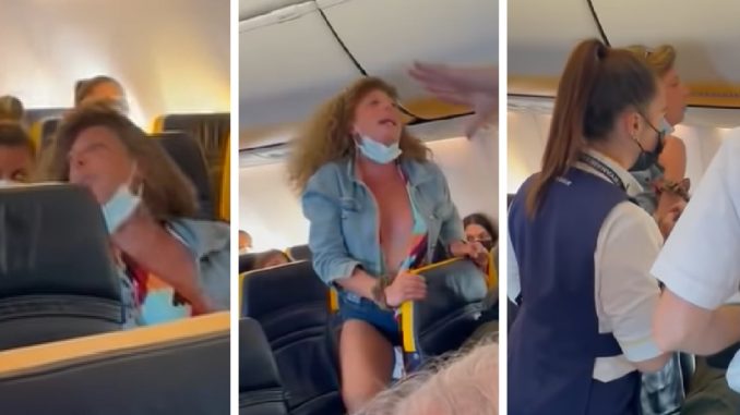 Video Shows Woman Spit On Passenger During Face Mask Meltdown On Flight