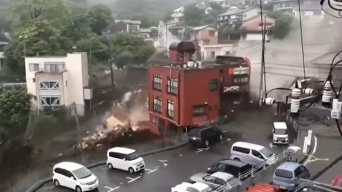 Graphic Video Shows Landslides Sweep Through Japan