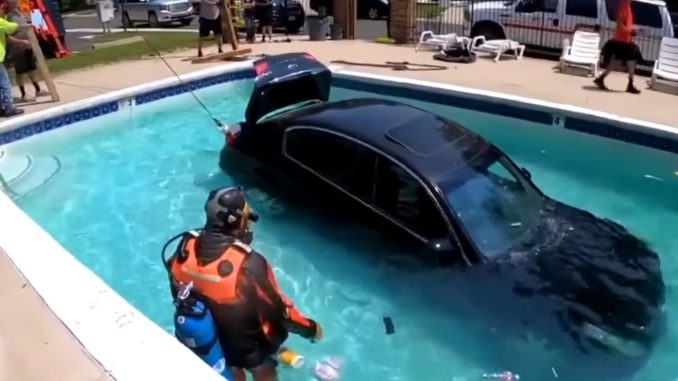 Teen Drives Car Into Swimming Pool