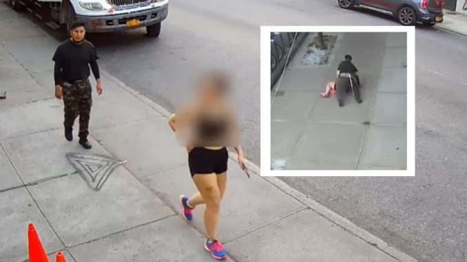 Video Shows A Man Attack Woman On The Street in Brooklyn, New York