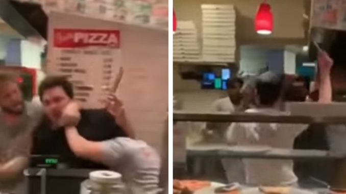 Viral Video Shows Wild A Brawl in NYC Pizza Shop