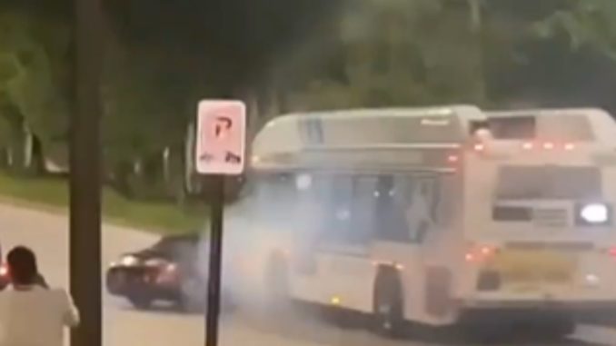 Atlanta City Bus Plows Into & Drags Car That Ran a Red Light in Viral Video