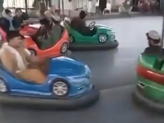 Taliban Men Enjoy The Bumper Cars at Amusement Park After Capturing Afghanistan