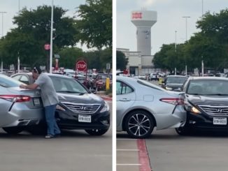 Woman Backs Her Car Into a Man That Blocked Her In, During Parking Lot Road Rage Clash