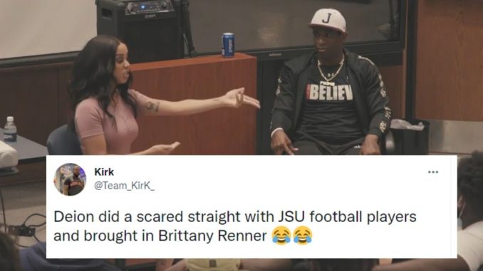 Twitter Reacts to Deion Sanders Inviting "IG Model" Brittany Renner to Speak to JSU Players [Tweet]