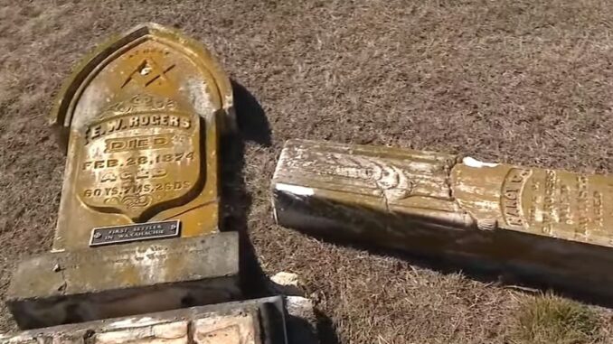 The Disrespectful: Nearly 300 Tombstones Tipped Over and Broken Near Dallas