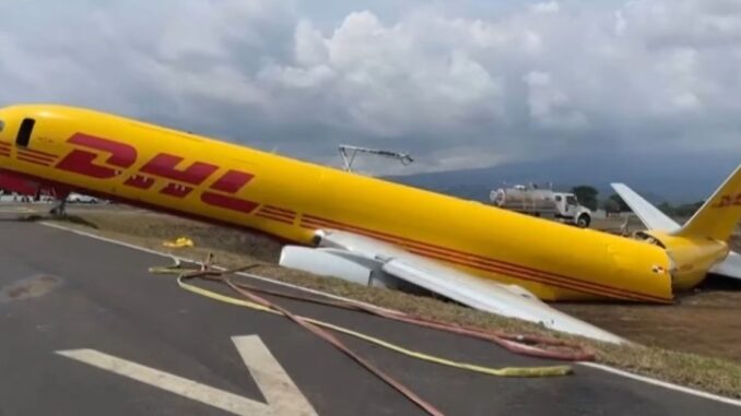 Watch: Cargo Jet Splits in Half After Skidding Off Costa Rica Runway