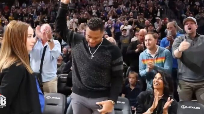 Russell Wilson & Ciara Attend Their 1st Nuggets Game and Get a Warm Welcome