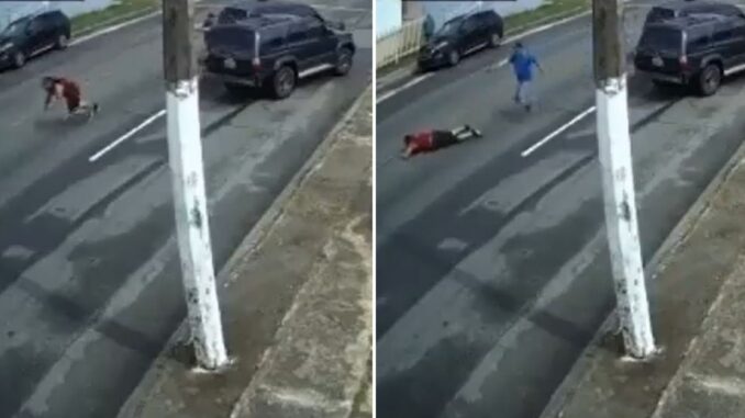 Deadly Mistake: Surveillance Camera Captures Man Being Gunned Down After Approaching Vehicle With Bat During Road Rage Incident