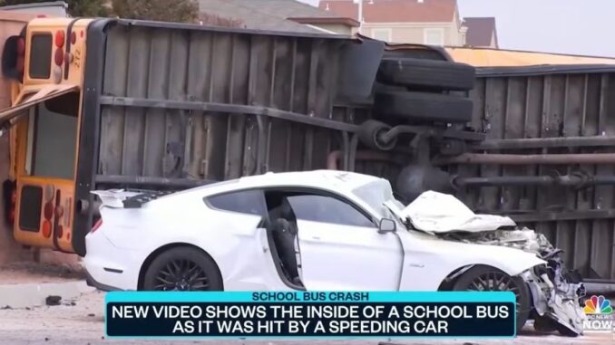 Watch: Video Shows the Terrifying Moment a Speeding Street Racer Crashes Into & Flips School Bus With 23 Students