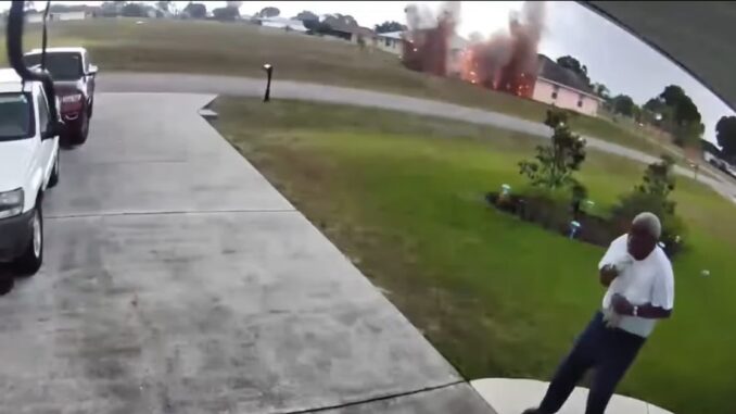 Caught on Camera: Doorbell Camera Captures Lightning Strike Florida Home Causing Explosion
