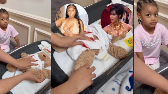 Watch: Cardi B Gives Kash Doll a Tutorial How to Change Baby Diaper With Extra Long Nails [Video]