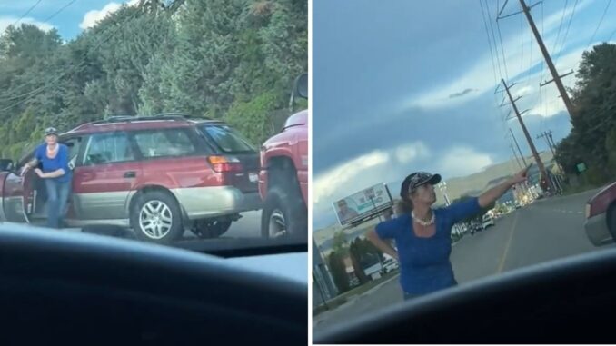Viral Video Shows Woman in Idaho Tries to Stop Traffic to Make a 'Citizens Arrest'