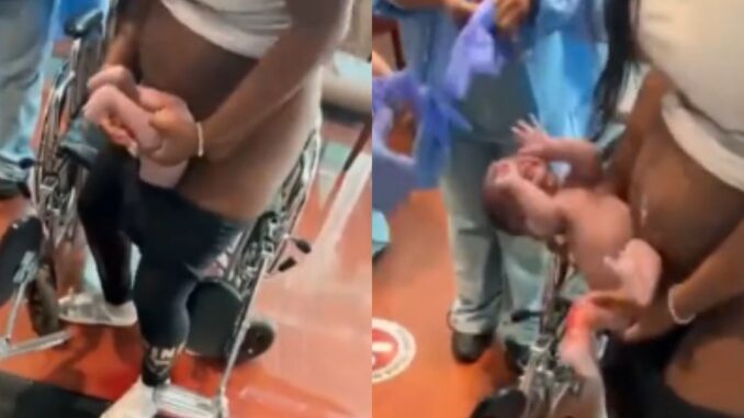Woman Gives Birth While Standing Up...In a Hospital