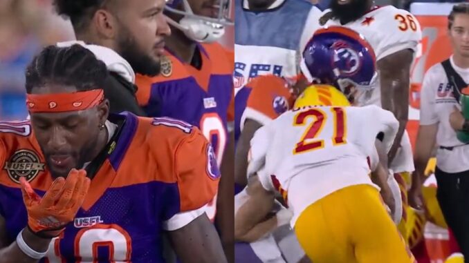 USFL Player Loses A Few Teeth After Brutal Hit