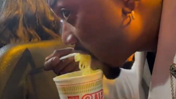 Ray J Caught on Camera Eating Ramen Noodles During the Bet Awards