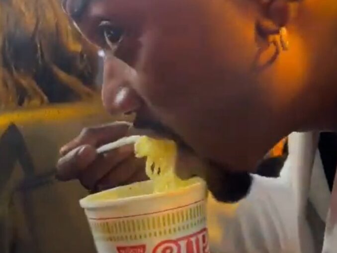 Ray J Caught on Camera Eating Ramen Noodles During the Bet Awards