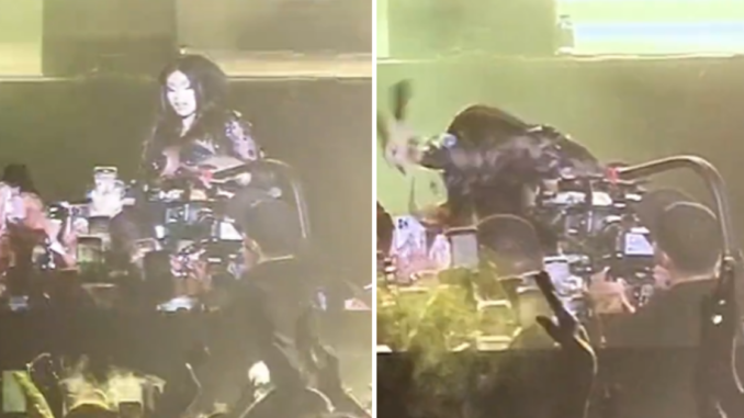Woah: Cardi Appears to Wack Some Repeatedly With Her Microphone at Wireless Festival