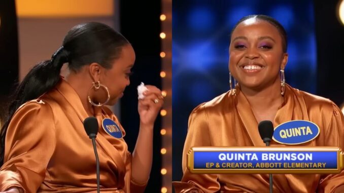 'This a bad girl right here!': Creator of Abbott Elementary Quinta Brunson Sheds a 'Happy Tear' on Celebrity Family Feud