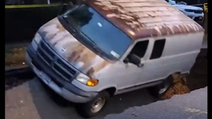 Woah!: Massive Sinkhole Opens Up and Swallows Van in Brooklyn, NY!