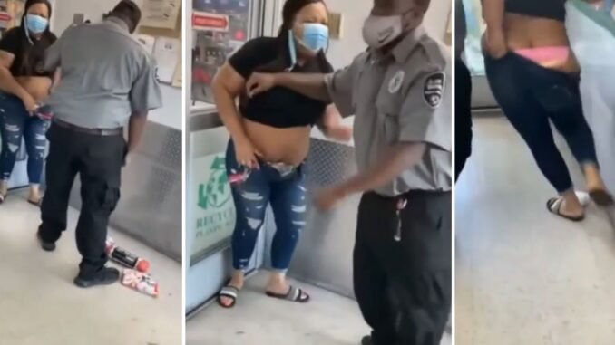 'That's nasty': Security Tries to Retrieve Stolen Meat That Woman Had Stuffed Down Her Pants!